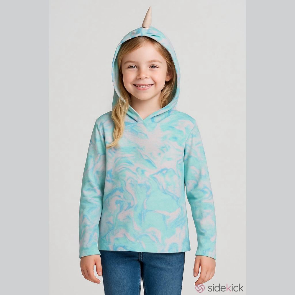 Girls SO Unicorn Hoodie Size 14 Plus Blue/Pink + NWT Pink Cat & Jack Shorts